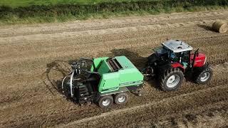 Massey Ferguson 8130 pulling a Deutz-Fahr MP 135 Balepack