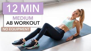 12 MIN AB WORKOUT - Medium Level / No Equipment I Pamela Reif