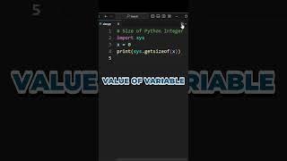 Python Integer Variable Taking Too Much Memory! #coding #programming #shorts