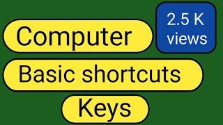 Computer Basic Shortcuts Keys