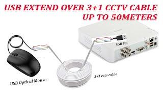 USB Mouse extender upto 50m via 3+1 cctv cable, CCTV DVR / NVR Mouse USB Extender without converter