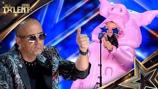 "EL CERDITO INDOMABLE" no quiere consejos, ¡quiere JAMÓN! | Audiciones 03 | Got Talent España 2024