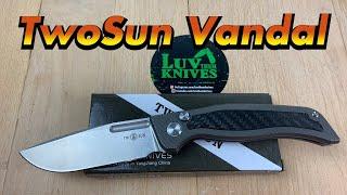 TwoSun TS329 Vandal button lock knife / includes disassembly/ Luvthemknives & Max Tkachuk design