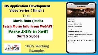 How to Fetch Movie Data From IMDB Web API in Swift 5 XCode | Hindi | Parse JSON data in Swift iOS