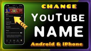 YouTube App: change YouTube channel name on Android and iPhone