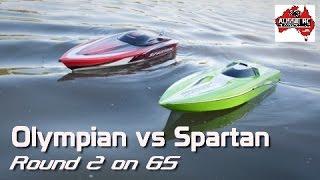 Thunder Tiger Olympian vs Traxxas Spartan Running 6S on Calm Water