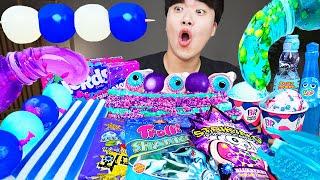 ASMR MUKBANG | GALAXY HONEY JELLY CANDY RECIPE Desserts, Blue Food, Noodles Jelly, Ice cream