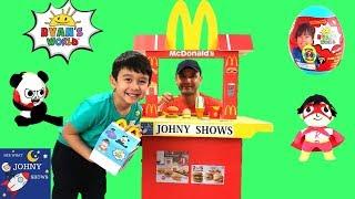 DIY McDonald's Drive Thru Pretend Play With Ryan's World Custom Happy Meal