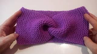 ПОВЯЗКА НА ГОЛОВУ СПИЦАМИ ДЛЯ НАЧИНАЮЩИХ\HEADBAND WITH KNITTING NEEDLES FOR BEGINNERS