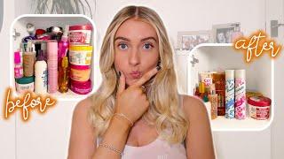 HUGE haircare declutter // organise my hair products with me! ‍️