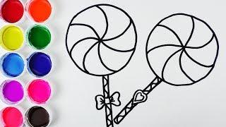 Cómo Dibujar y Colorear Paletas de Arco Iris - Learn Colors For Children / FunKeep