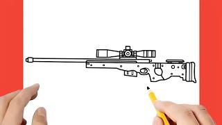 Cómo dibujar una AWM sniper | How to draw AWM sniper