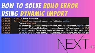 Solving Export Encountered error | Build Error in Nextjs | Nextjs tutorial