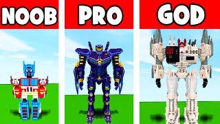 Minecraft NOOB vs PRO vs GOD: TRANSFORMERS OPTIMUS STATUE HOUSE BUILD CHALLENGE