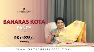 Banaras Kota Fancy Sarees. Price Starting From Rs.1975/-  | #GayathriReddy |