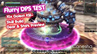 Dragon Nest SEA - 10.9K GS Flurry 10 Kill Golem DPS Test, Skill Build and Gear Preview