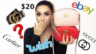 I BOUGHT FAKE DESIGNER ITEMS ON EBAY AND WISH... REAL VS FAKE!