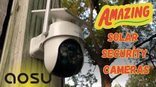 AOSU Security Cameras Outdoor Wireless | Solar-Powered Home Security Camera