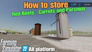 How to store Red Beets , Carrots and Parsnips from the new Premium Expansion DLC on FS22