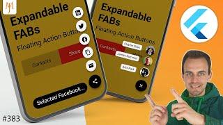 Flutter Tutorial - How To Expand Multiple Floating Action Buttons | Speed Dial Menu Animations