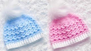 EASY CROCHET PATTERN! baby beanie hat /baby cap MAKE IT IN ALL SIZES PERFECT FOR BEGINNERS STITCH