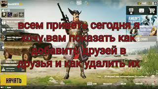 как добавить друзей в друзья и как удалить их в новом версии PUBG MOBILE