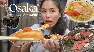  Osaka Vlog | eat NONSTOP in 1 day  + exploring dotonburi,  kuromon ichiba market, shrine etc.