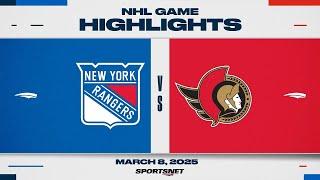 NHL Highlights | Rangers vs. Senators - March 8, 2025