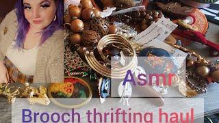 asmr thrifting brooch haul