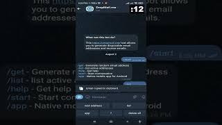 Telegram bot free disposable emails #telegram #tricks #technology #techtricks #viral  #shorts #bot