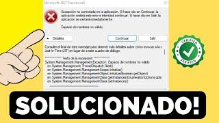 Excepción no controlada en la aplicación .NET Framework Windows 7/8/10/11