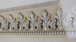 How to paint a plaster decor. #decor #molding