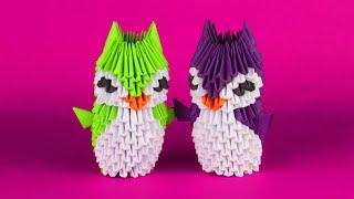 How to make a paper owl. 3D origami tutorial