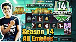 PUBG Mobile SEASON 14 ROYAL PASS EMOTES  | SEASON 14 Emotes PUBG Mobile | Season 14 PUBG Emotes