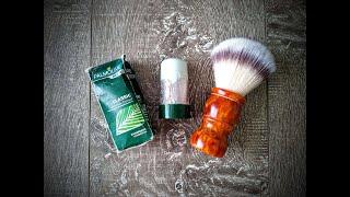 Face Lathering a Shave Stick | Palmolive stick + Synthetic brush