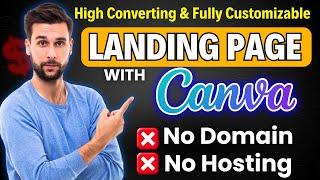 Canva Landing Page Design Tutorial 2024 | How To Create Landing Page For Free