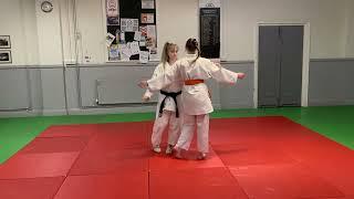 Brooke Hiscock and Sophia Price demonstrating Itsutsu No Kata at Ysgol Judo
