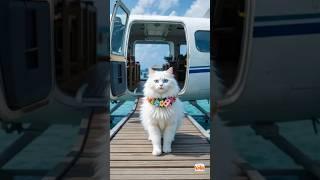 The White Fluffy Cat’s Maldives Adventure – A Relaxing Island Getaway! #shorts #maldives #aicat