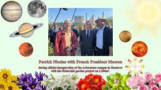 Patrick Nicolas (Maharishi Vedic Garden) with French President Macron