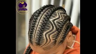 Coiffures Cornows Braids/Tresses 2022 - Motifs Traçages, Dessins - Cheveux Crépus, Bouclés Naturels