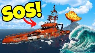 Coast Guard Ship SINKS With Passengers ON BOARD In Stormworks!