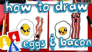 How To Draw Cute Eggs And Bacon