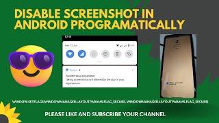 Disable screenshot in android app programmatically