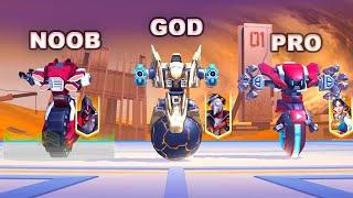 NOOB vs PRO vs GOD | Killshot family | Mech Arena