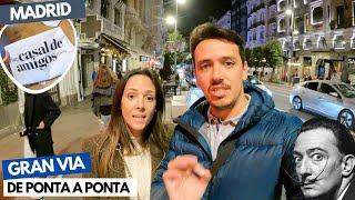 CAMINHANDO pela GRAN VIA LOTADA em MADRID | Role de ponta a ponta | ESPANHA