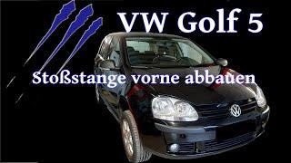 VW Golf 5 Stoßstange vorne abbauen [Front bumper removal]- Tutorial