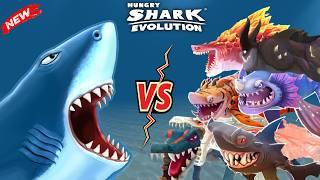 Hungry Shark Evolution: All evolved sharks VS regular sharks (All Unlocked) | Comparison 2024