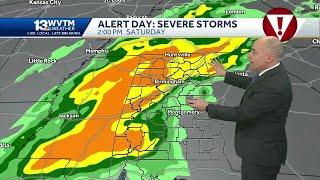 Alabama Alert Day: Three rounds of severe storms in the forecast, some could produce damaging tor...