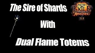 POE 2.1 - Using Sire Of Shards Staff With Dual Flame Totems Build - My Quick Demonstration