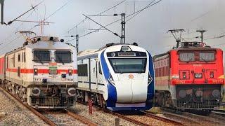 Dangerous 130kmph WAP7 Kaveri SF+Ernakulam SF+Mysore Shatabdi+Suryanagri Express attacks Umroli - IR